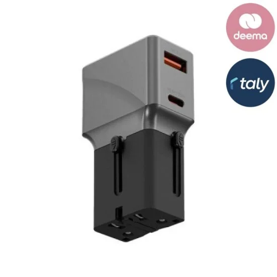 Energea Travelworld Adapter 25, 1A1C 25W - Gunmetal Black